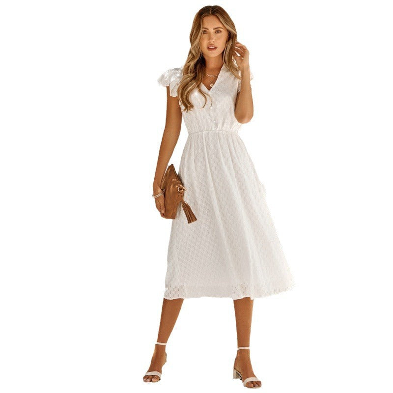 Damen Midi-Kleid mit Rüschendetails Sovae