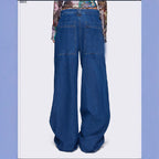 Damen Weit geschnittene Jeans mit verstellbarem Schnürdetail Sovae