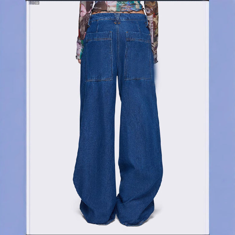 Damen Weit geschnittene Jeans mit verstellbarem Schnürdetail Sovae