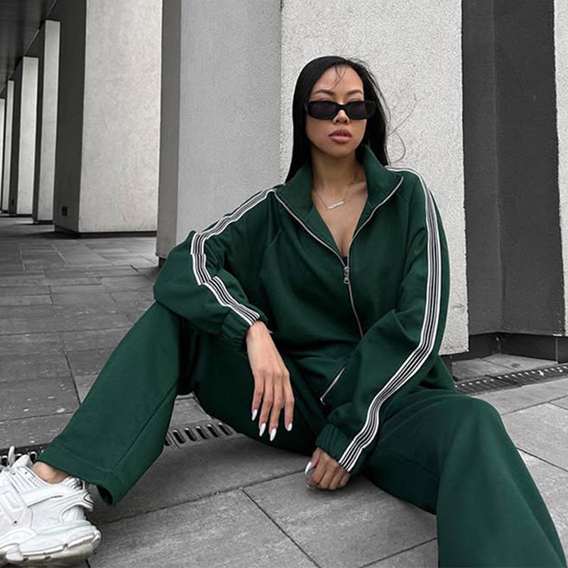 Damen Sportliches Fleece-Set mit weitem Schnitt Sovae