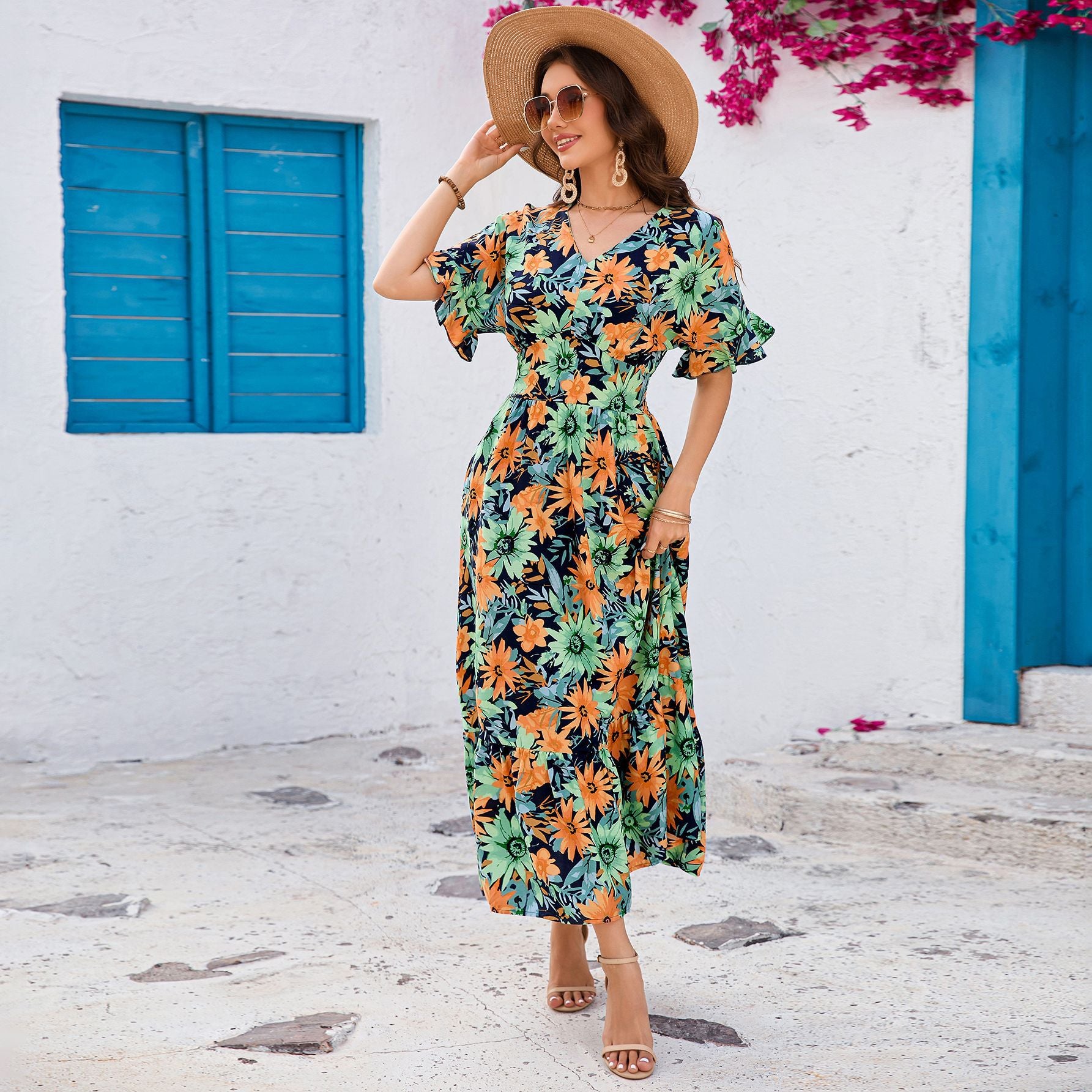 Damen Maxikleid Sovae