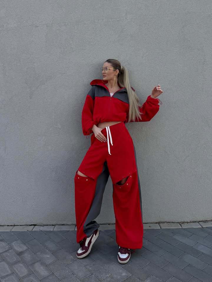 Damen Sportive Loungewear-Kombination mit funktionalen Details Sovae