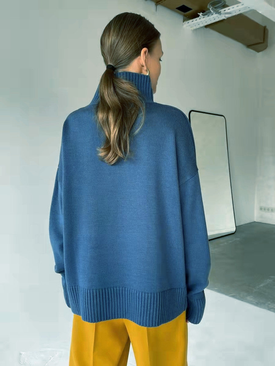 Damen eleganter Rollkragenpullover aus feinem Strick Sovae