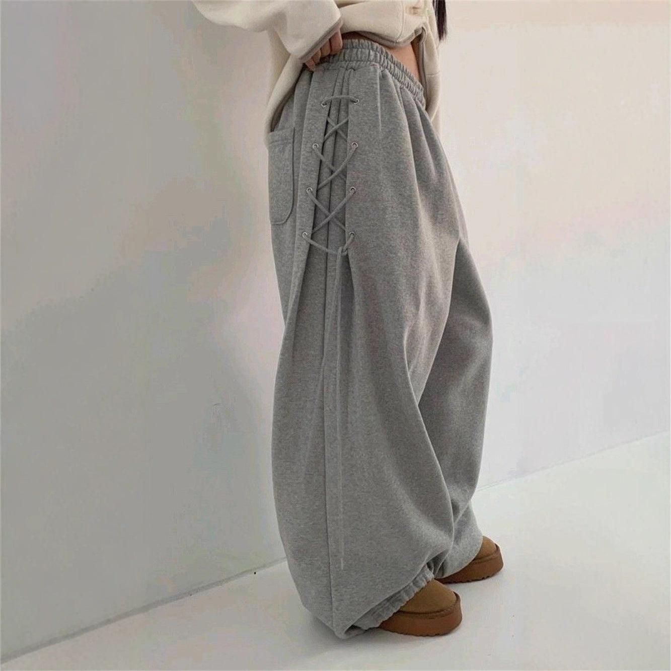 Damen lässige und modische Sweatpants mit Schnürung Sovae