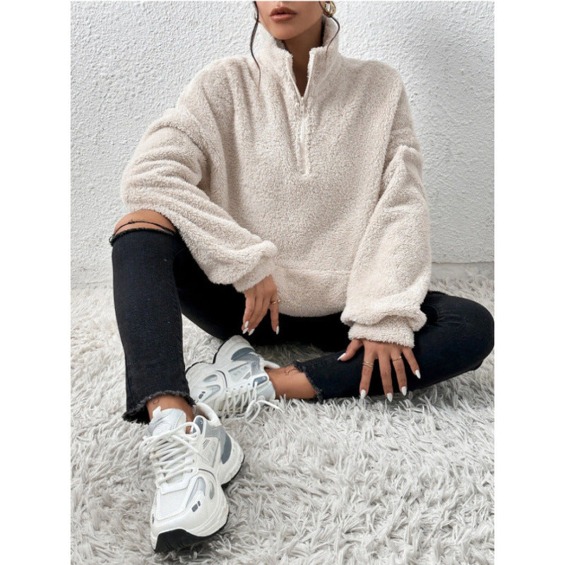 Damen Fleece-Pullover mit hohem Kragen Sovae