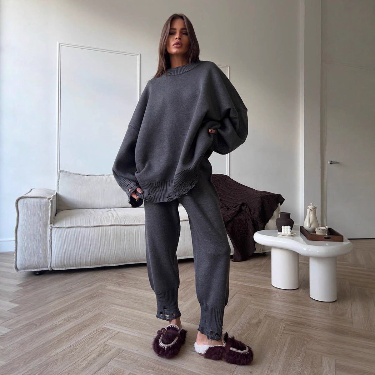 Damen Weites Strickensemble mit raffinierten Details Sovae