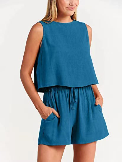 Damen Bequemes Jumpsuit mit weitem Schnitt und praktischen Taschen Sovae