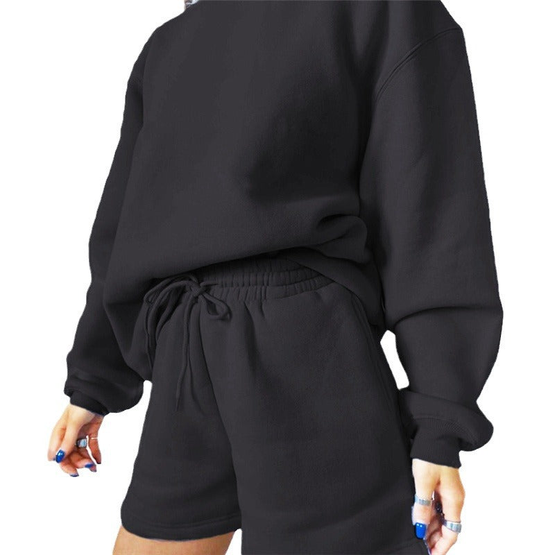 Damen lässiges und stylisches Sweatshirt-Shorts-Set Sovae