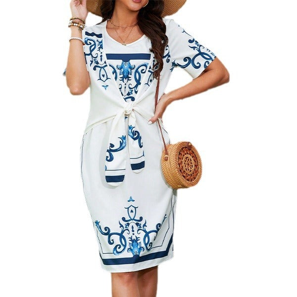 Damen Midikleid mit floralen Details Sovae