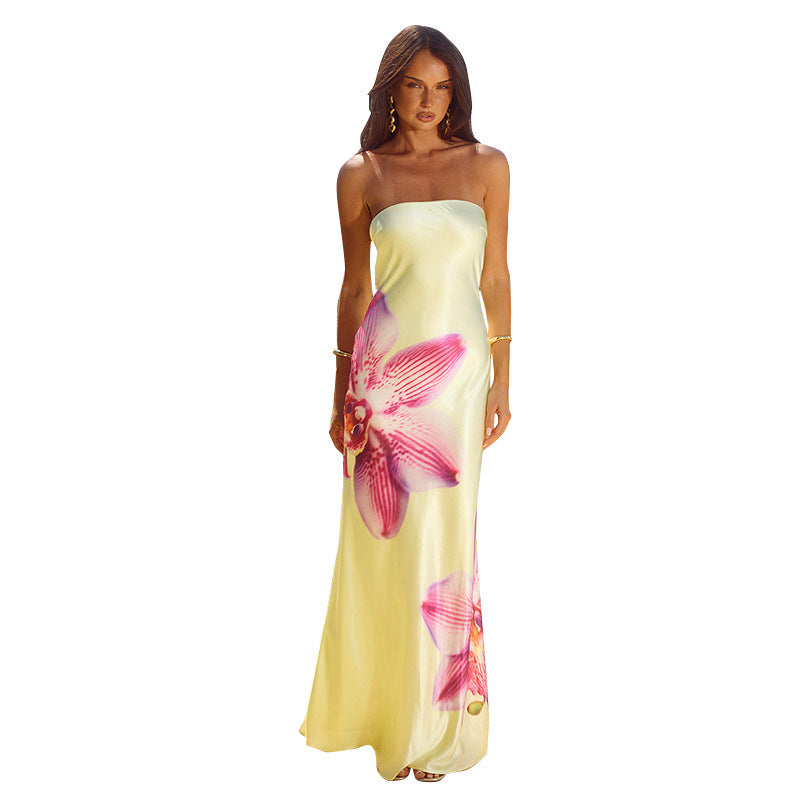 Damen Maxi-Kleid mit floralen Motiven Sovae