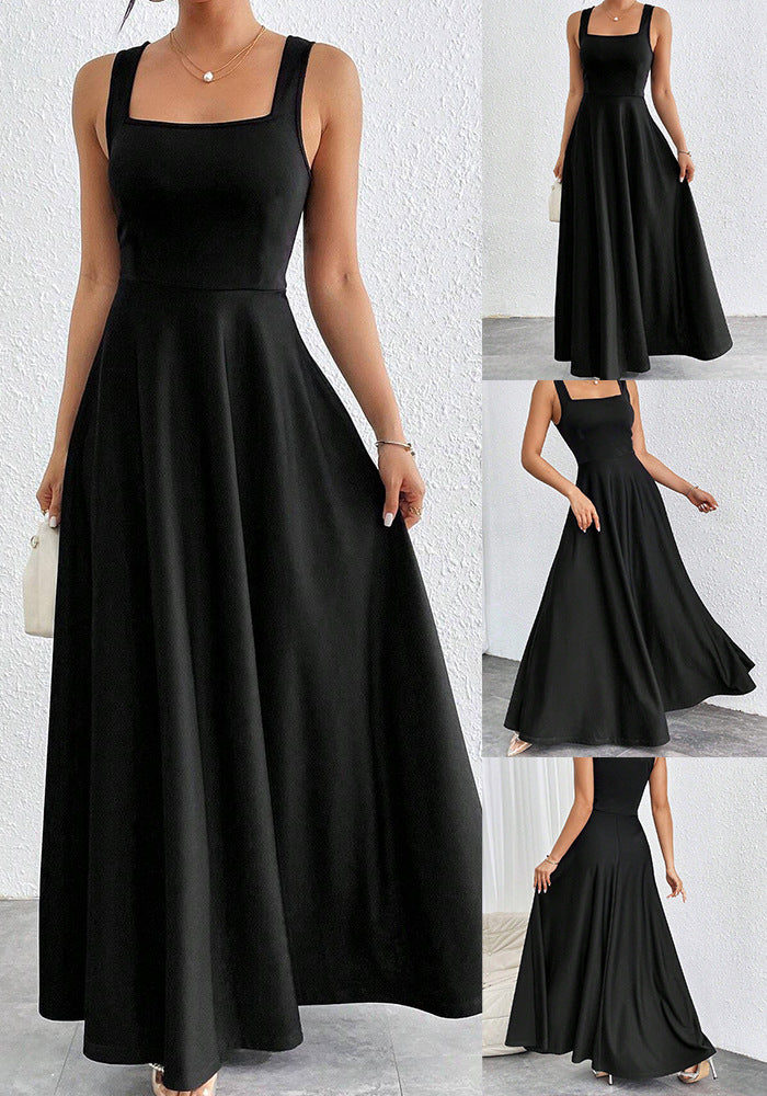 Damen Maxikleid mit weichem Schnitt und quadratischem Ausschnitt Sovae
