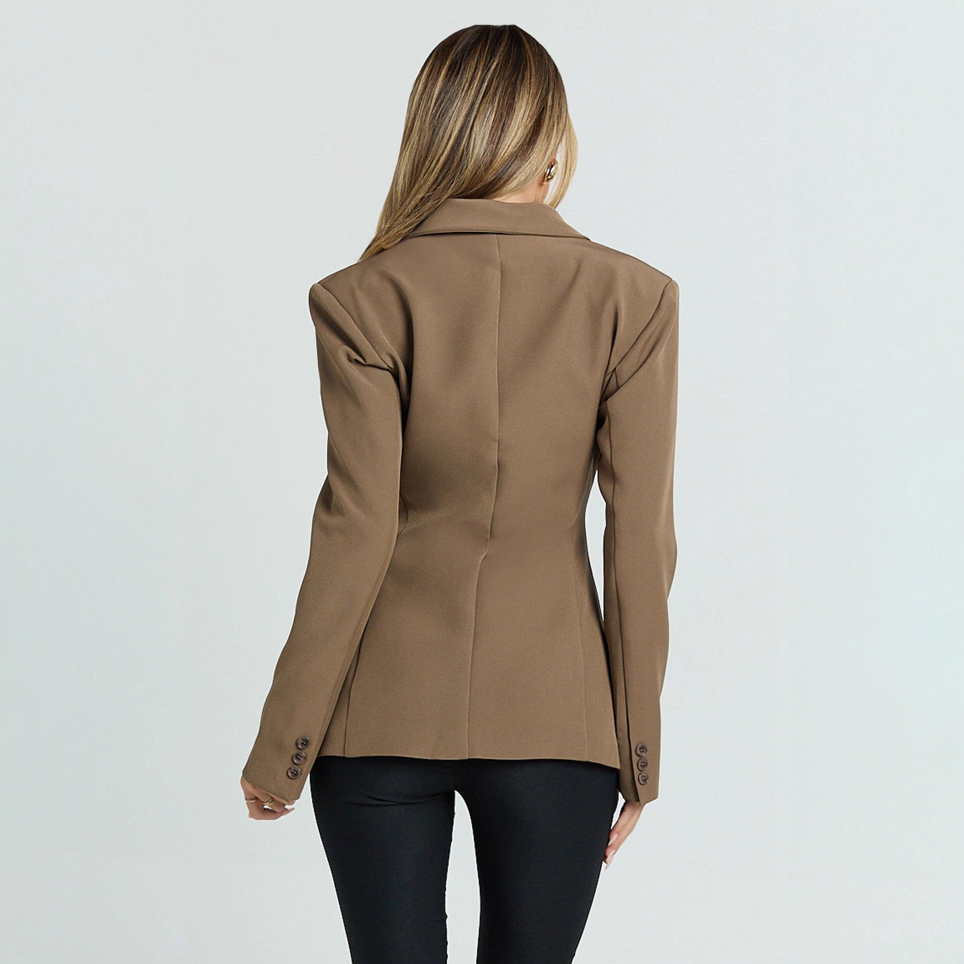Damen Oversize Blazer mit doppelter Knopfleiste Sovae