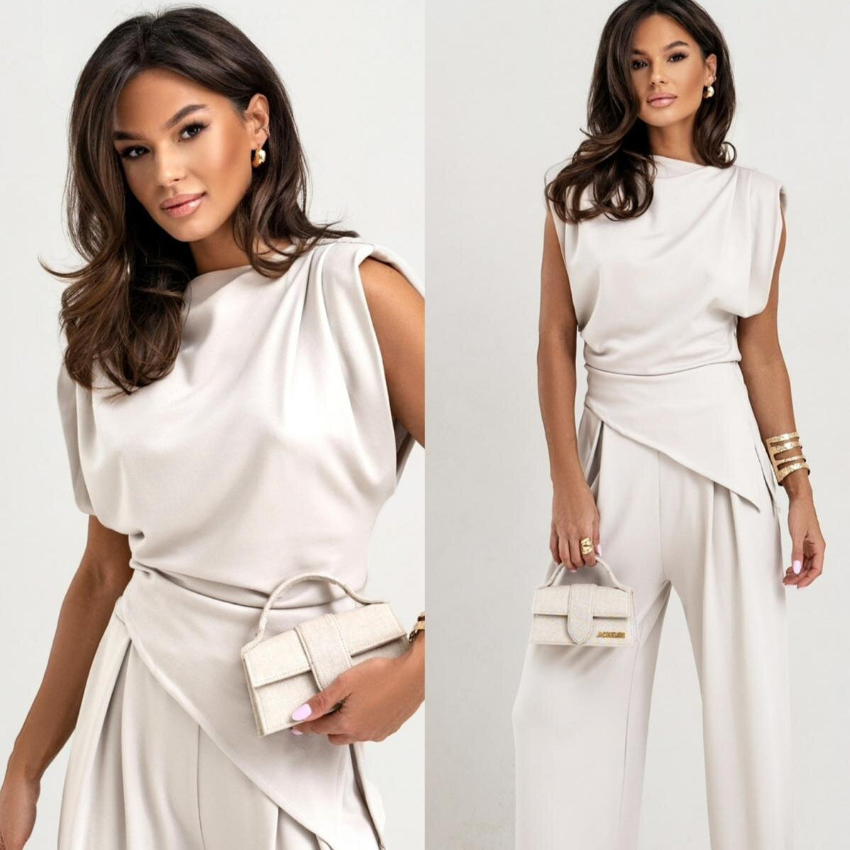 Damen Eleganter Jumpsuit mit asymmetrischem Design Sovae