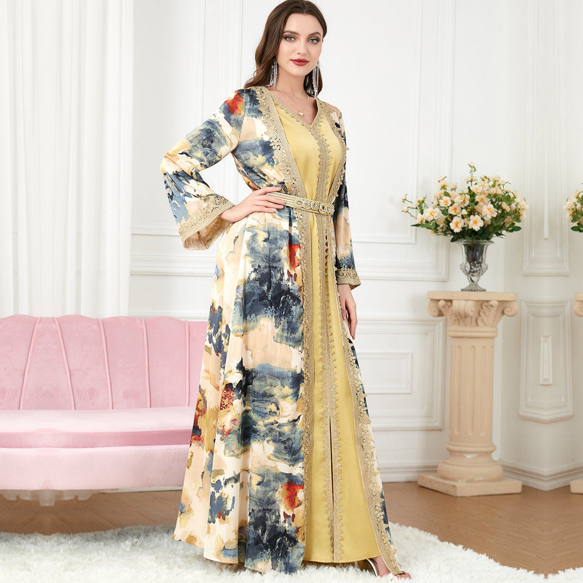 Damen Luxuriöses und kunstvoll besticktes Abendkleid Sovae