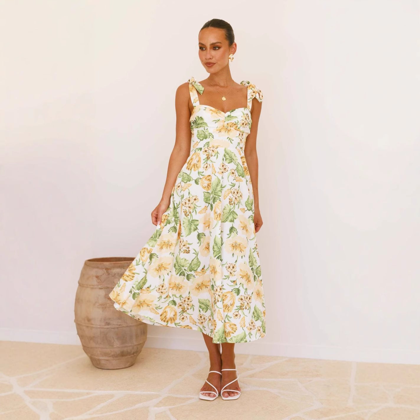 Damen Sommerkleid mit trägerlosen Details Sovae