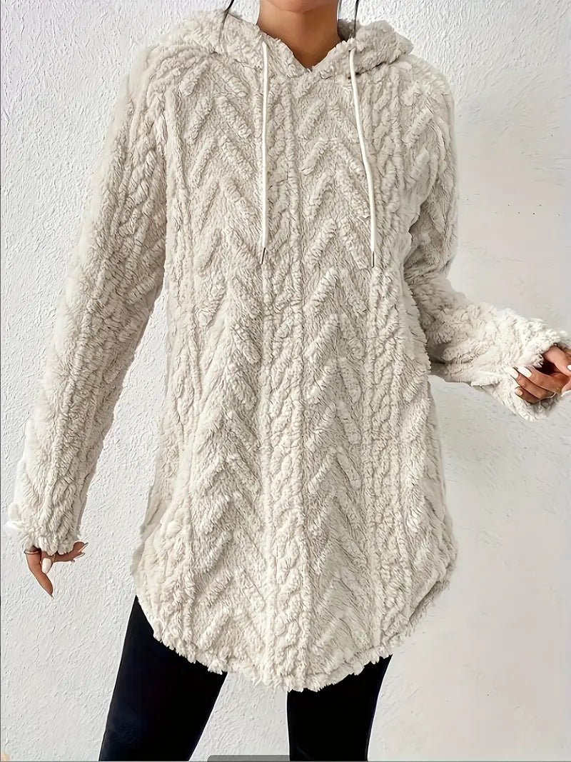 Damen Kuschelige Kapuzenjacke mit strukturiertem Fleece Sovae
