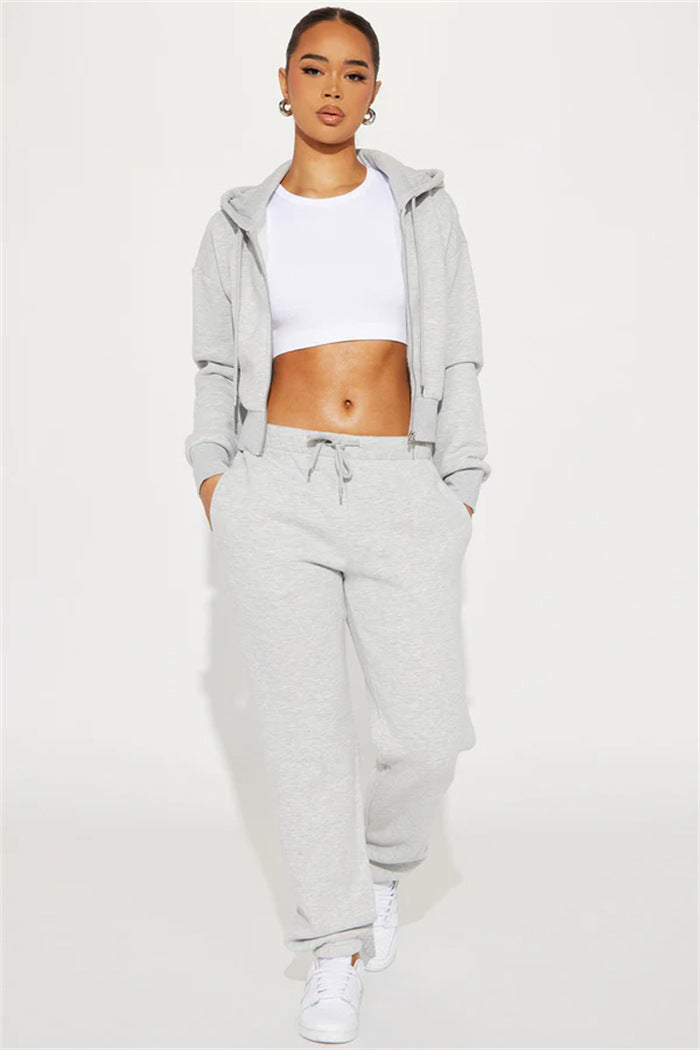 Damen Relaxed-Fit Sweat-Set mit Kapuze und weiten Hosen Sovae