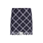 Damen Minirock mit modernem Karomuster und verspieltem Saum Sovae