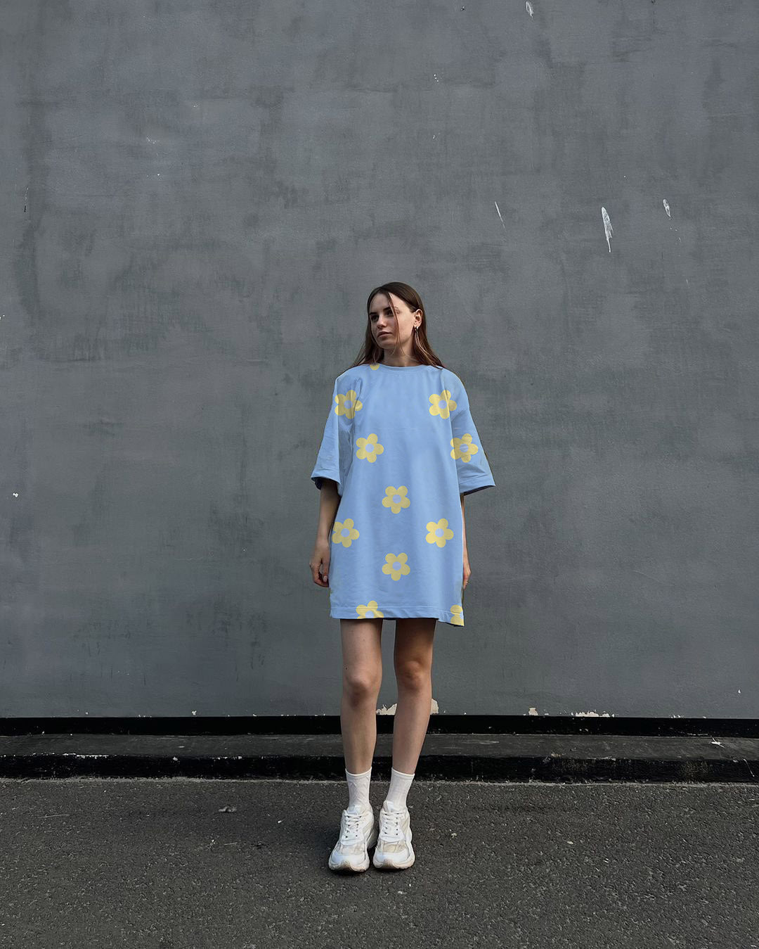 Damen Lässiges Blusenkleid mit floralem Muster Sovae