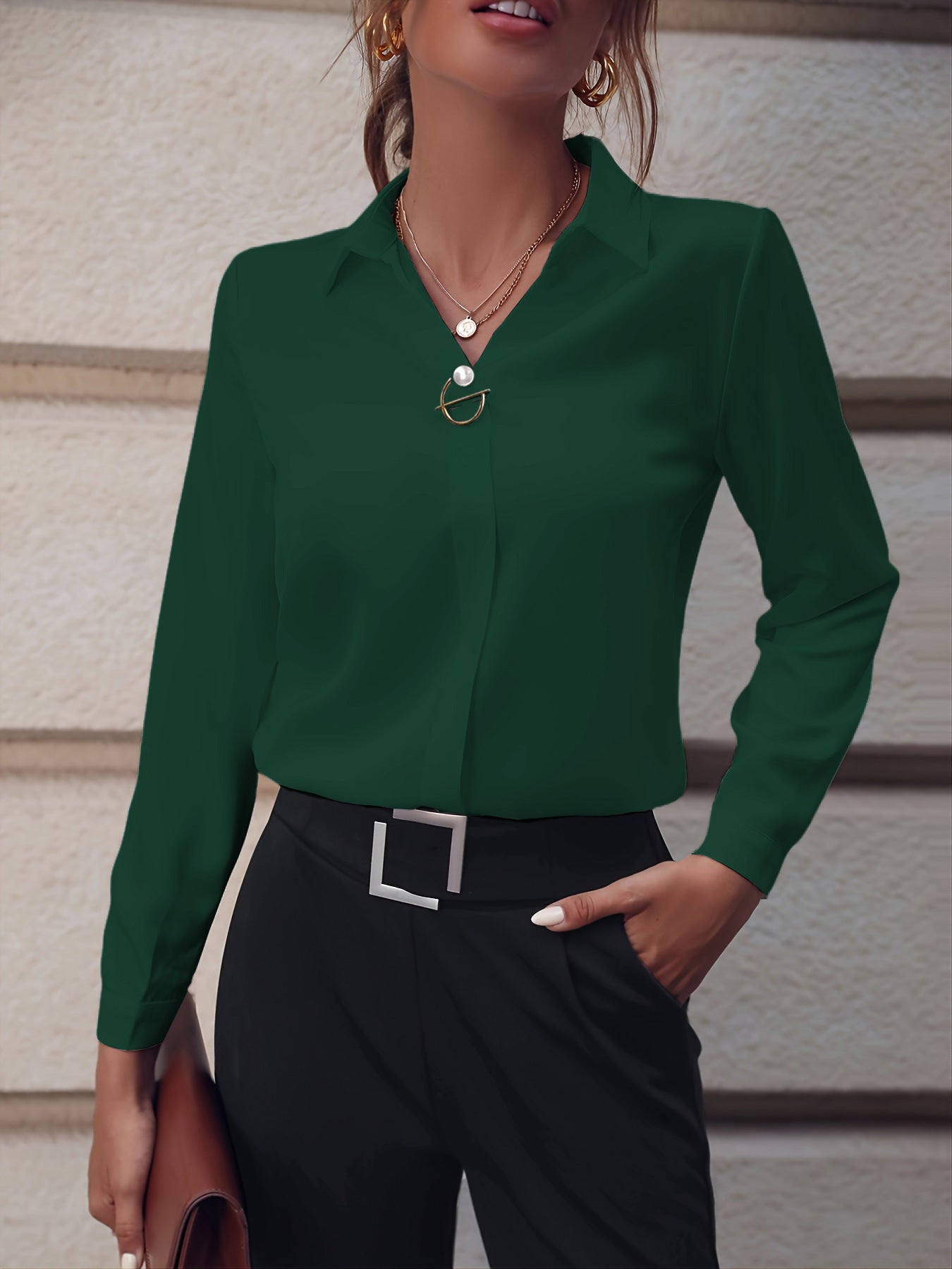 Damen elegante Bluse mit zeitlosem Design Sovae