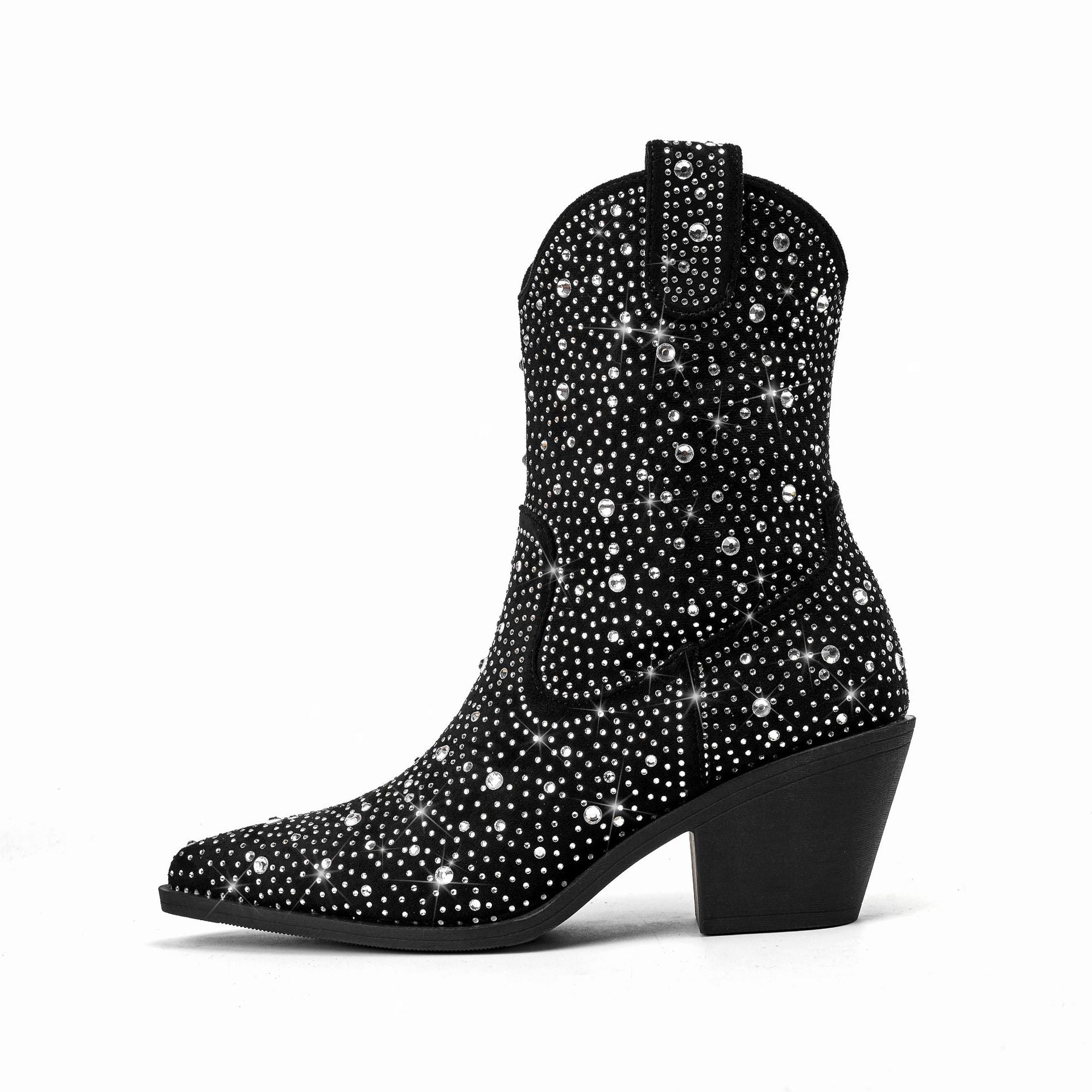 Damen Cowboy-Stiefel mit Strassverzierungen Sovae