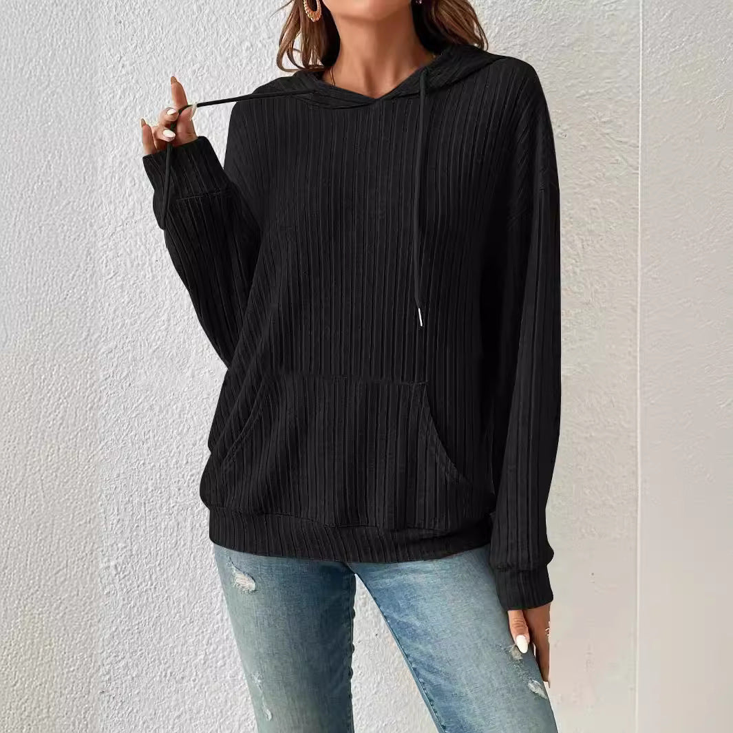 Damen Langärmliger Kapuzenpullover Sovae