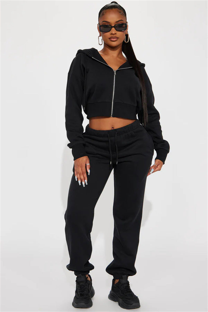 Damen Relaxed-Fit Sweat-Set mit Kapuze und weiten Hosen Sovae