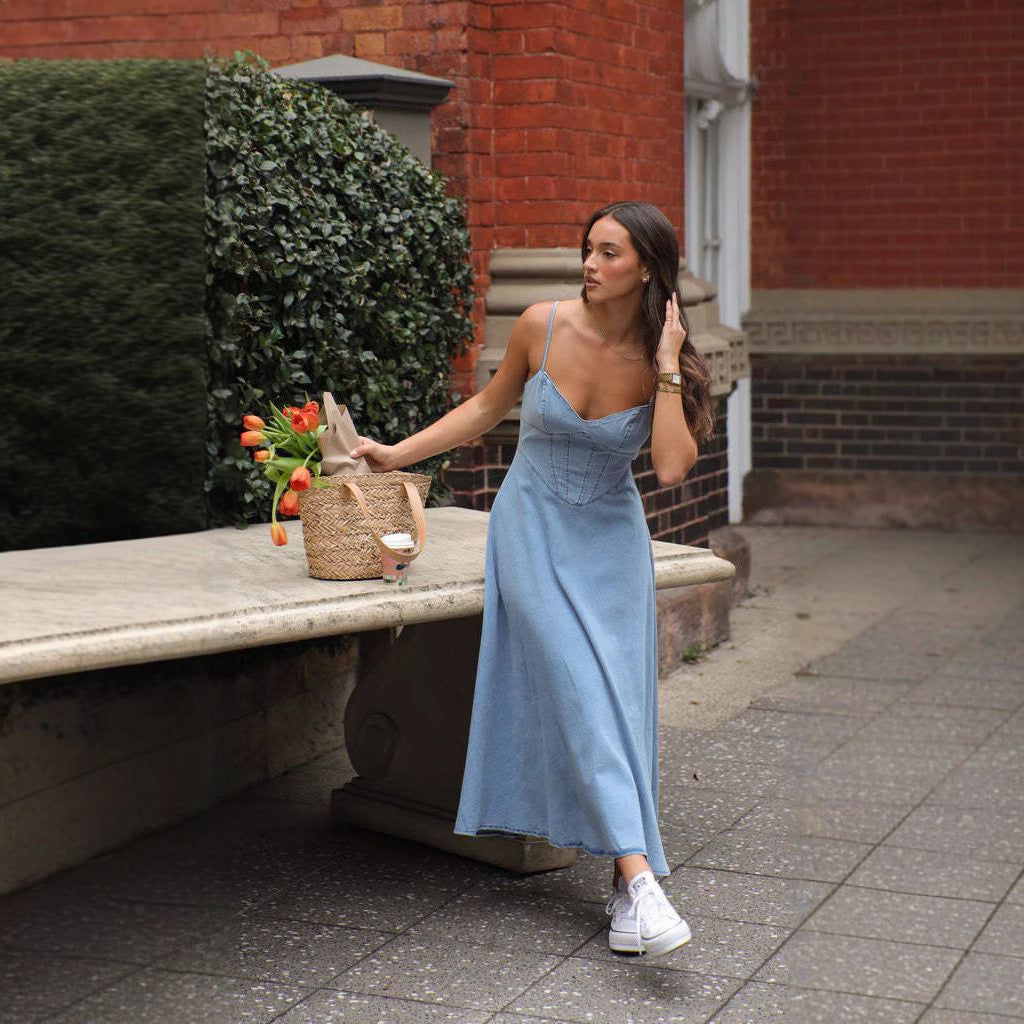 Damen Langarm Kleid Sovae