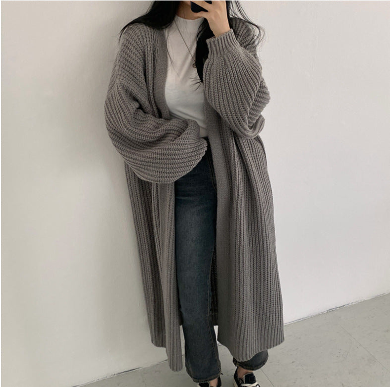 Damen Oversized Strickcardigan mit tiefen Raglanärmeln Sovae