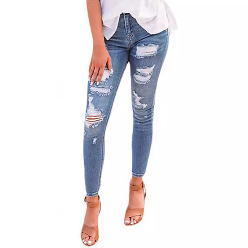 Damen Skinny Jeans im Used-Look Sovae