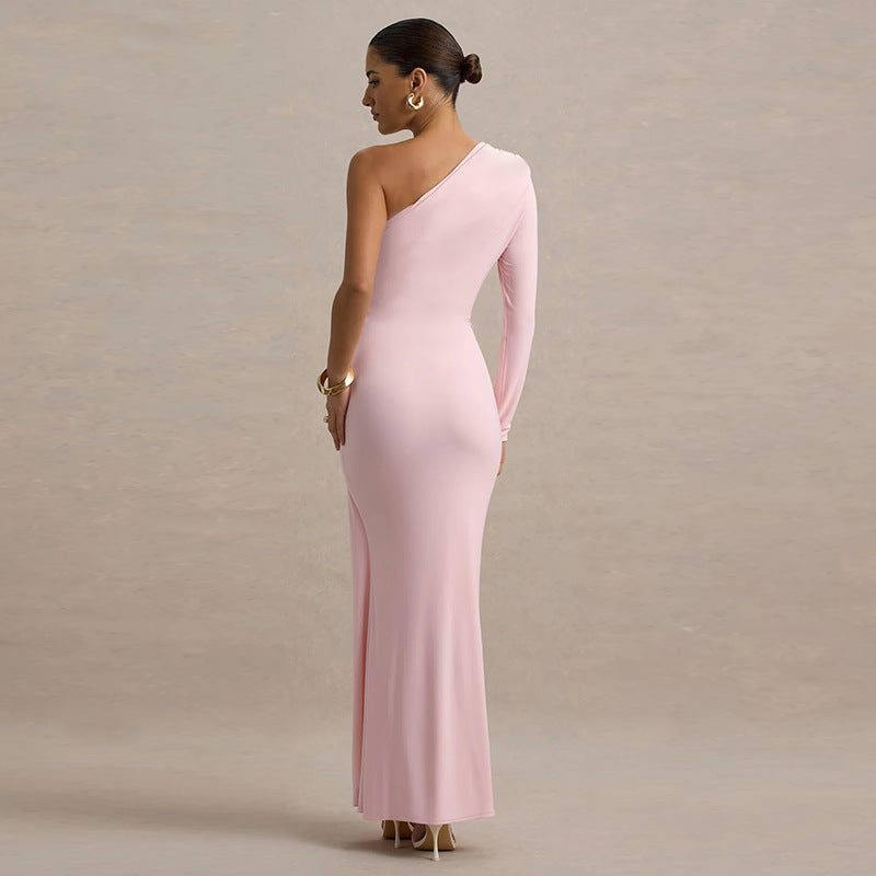 Damen Elegantes asymmetrisches Maxikleid mit Wickeldetail Sovae