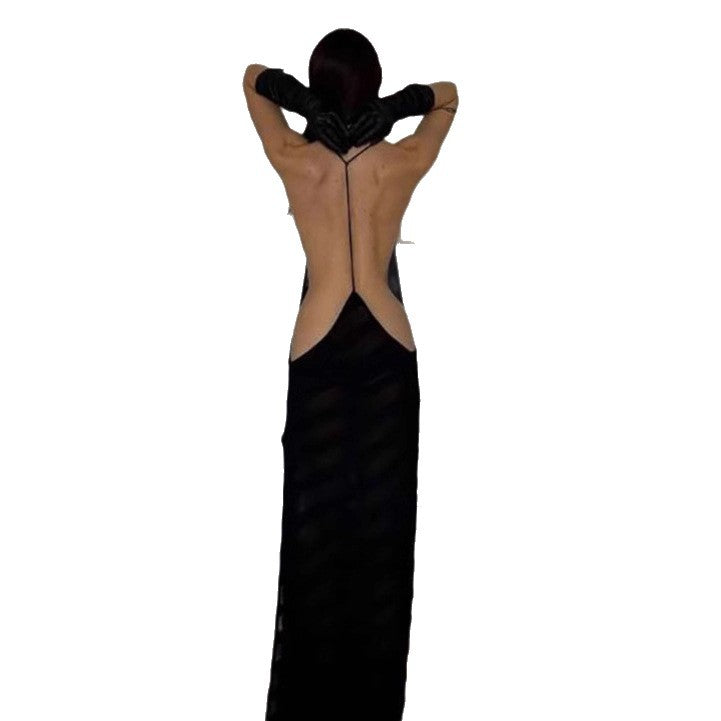 Damen Transparente Maxikleid Sovae