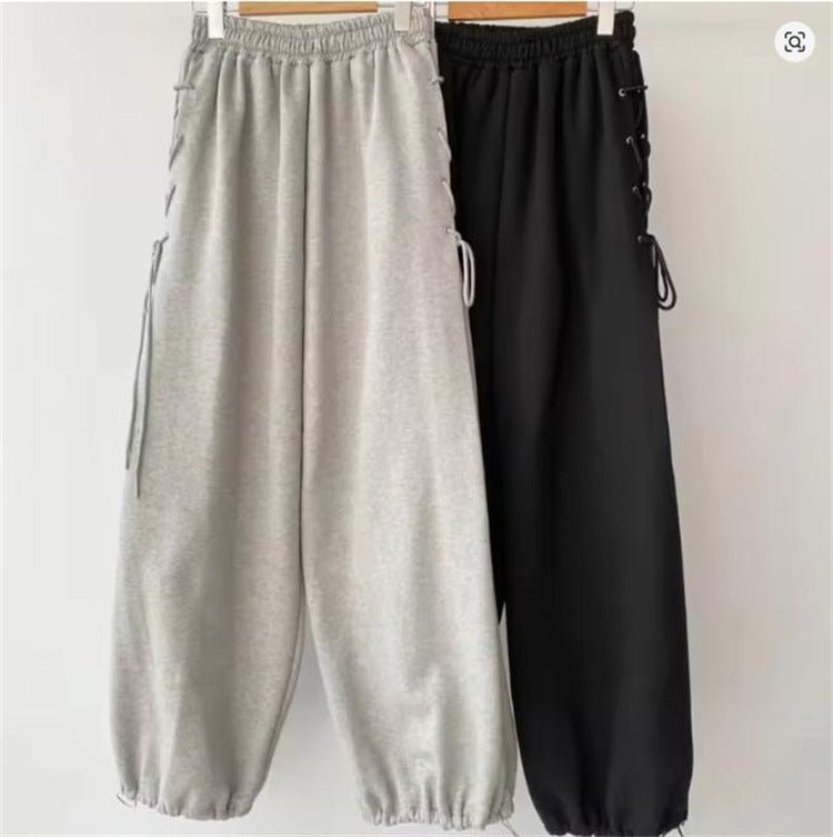 Damen lässige und modische Sweatpants mit Schnürung Sovae