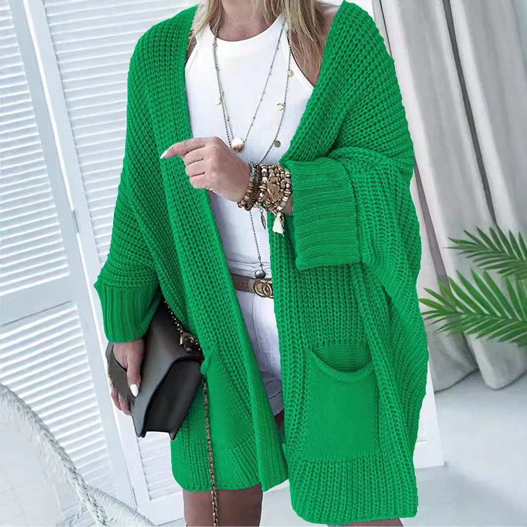 Damen Grobstrickjacke mit praktischen Taschen und lässigem Schnitt Sovae
