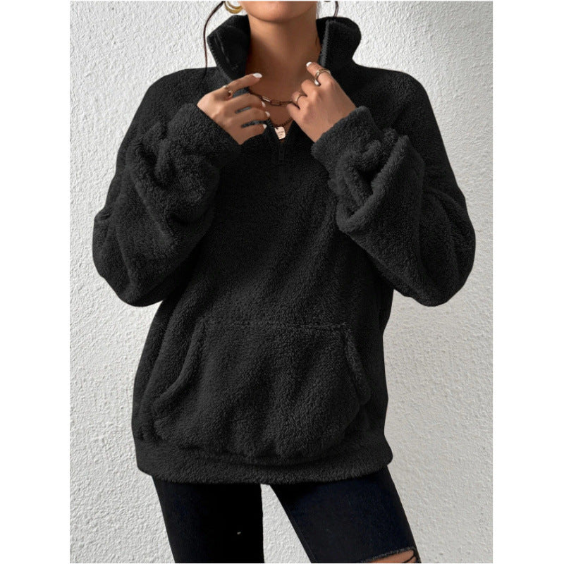 Damen Fleece-Pullover mit hohem Kragen Sovae