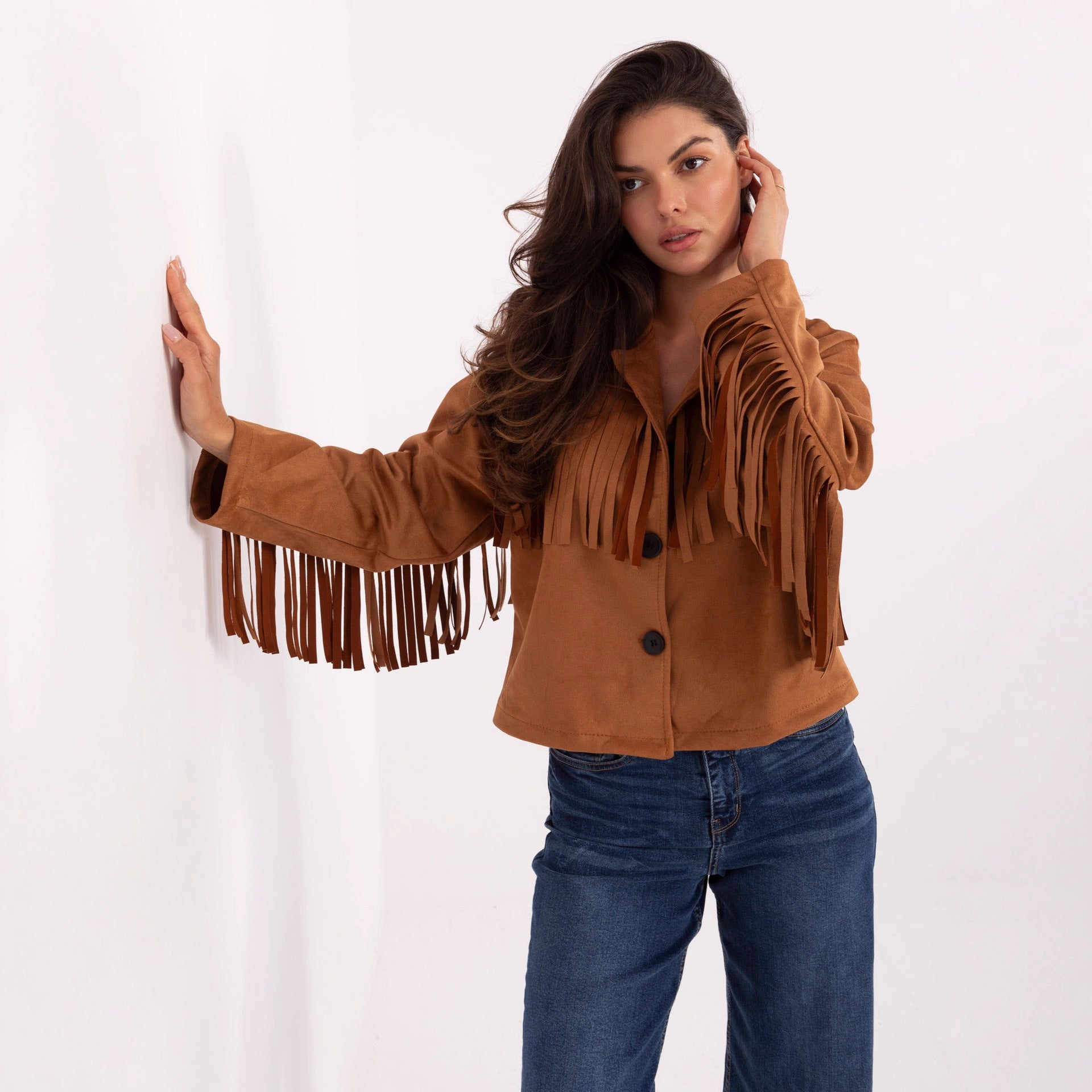 Damen Fransenjacke Sovae