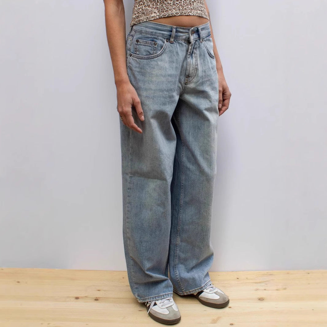 Damen Weite Jeans im modernen Vintage-Stil Sovae