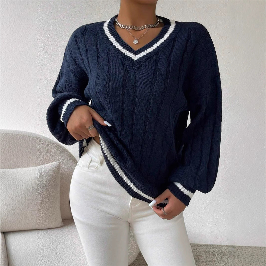 Damen Grobstrick Pullover Sovae