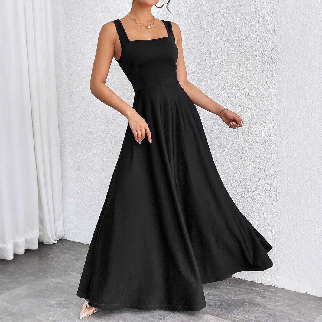 Damen Maxikleid mit weichem Schnitt und quadratischem Ausschnitt Sovae