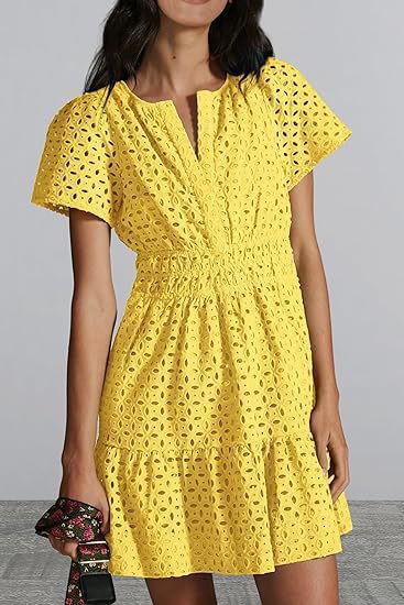Damen Sommerliches Kurzkleid mit Stickerei Sovae