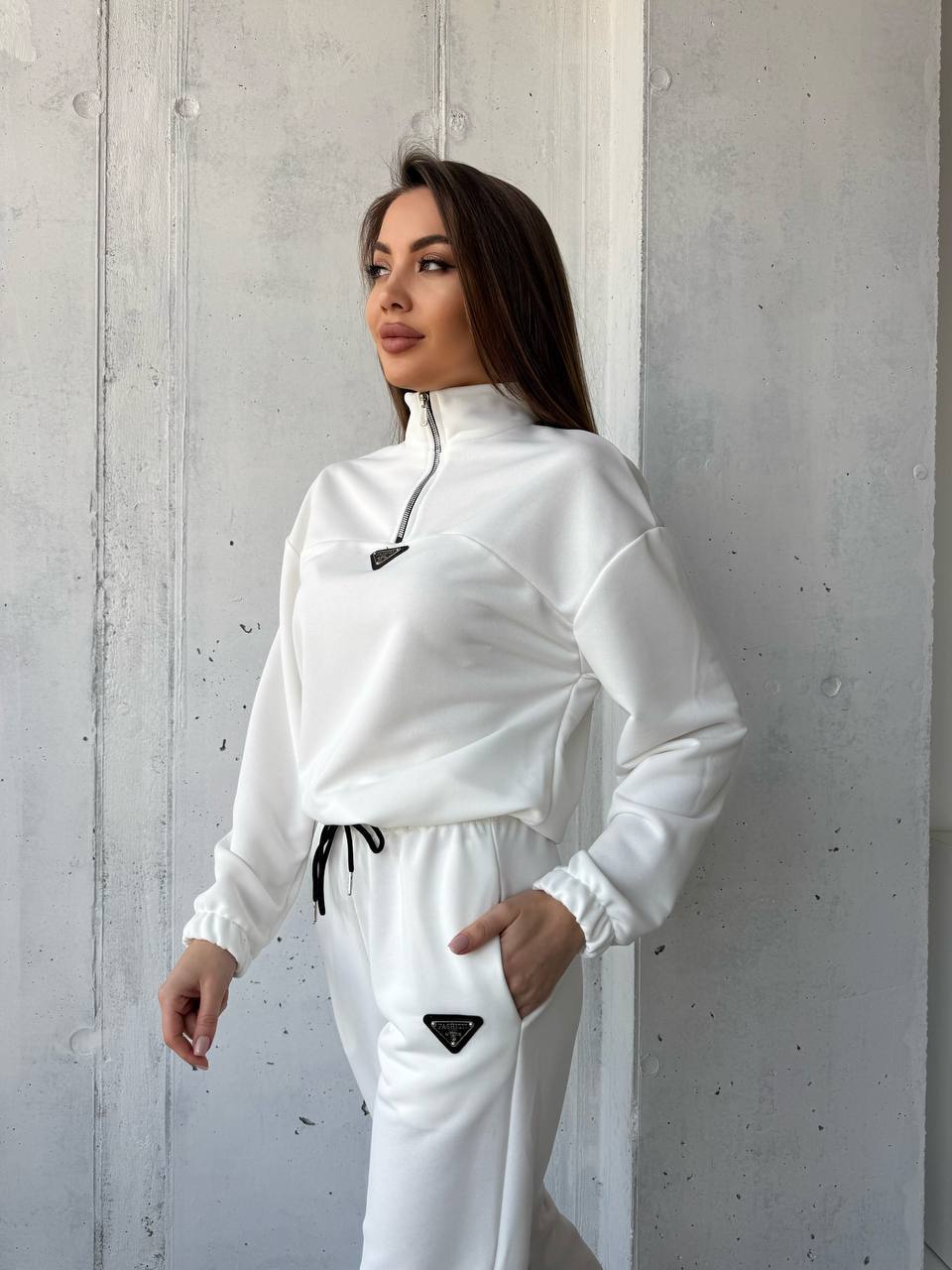 Damen sportliches Set aus weichem Fleece mit Kapuze Sovae