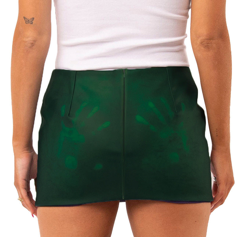 Damen Figurbetontes Kunstleder-Minikleid Sovae