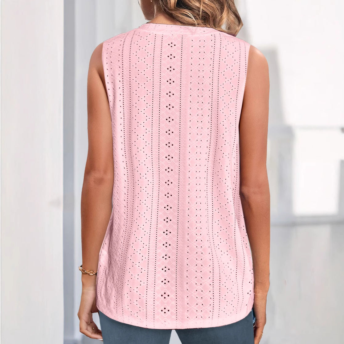 Damen Sommerliche V-Ausschnitt Bluse Sovae