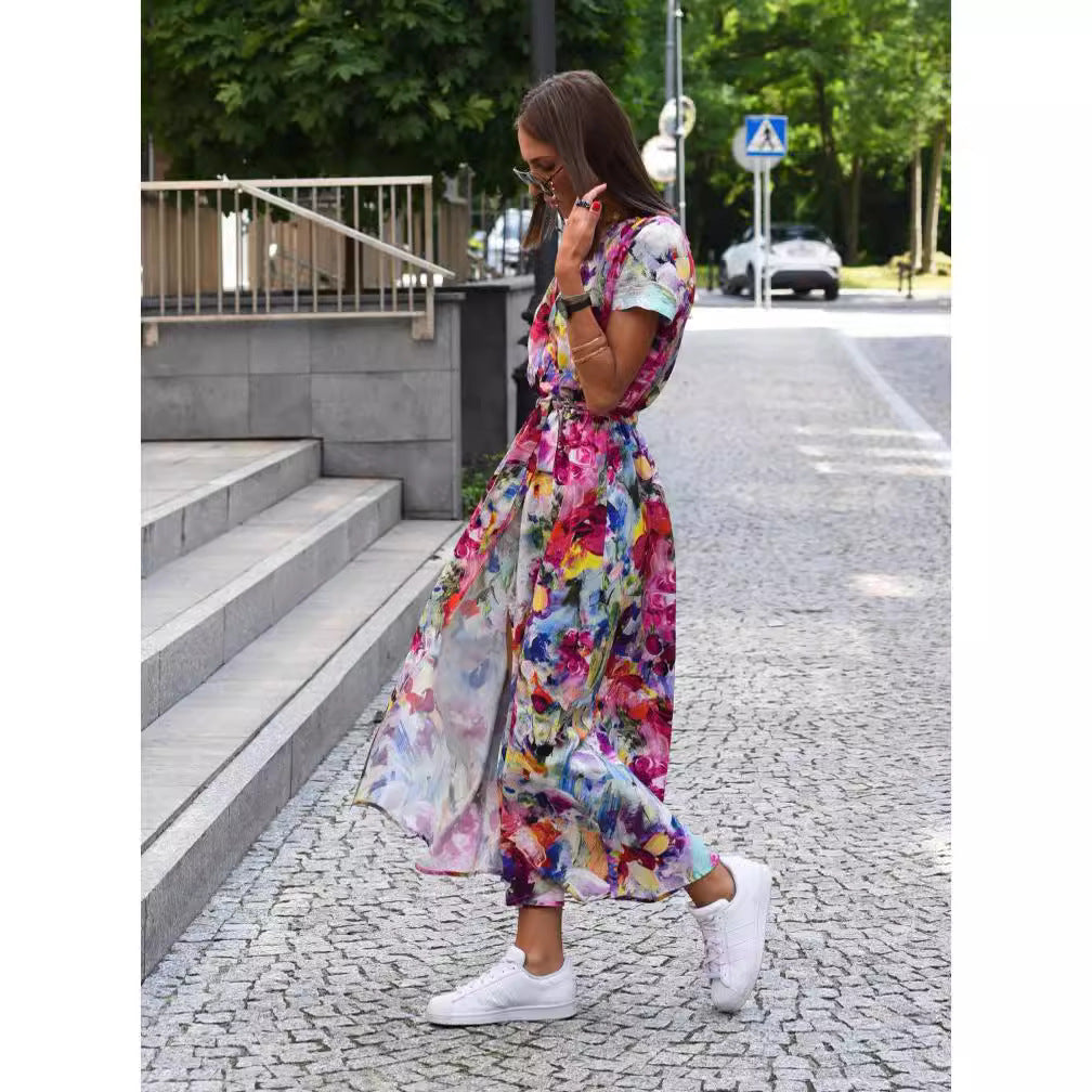 Damen Verspieltes Maxi-Rock-Kleid Sovae