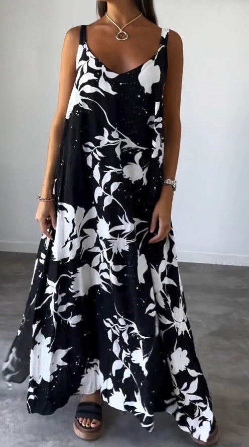 Damen Maxikleid mit floralem Print und elegantem Schnitt Sovae