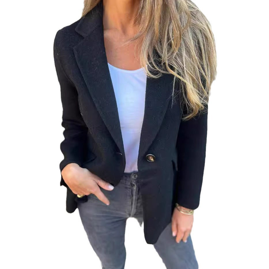 Damen eleganter Oversized Blazer aus hochwertigem Wollmix Sovae