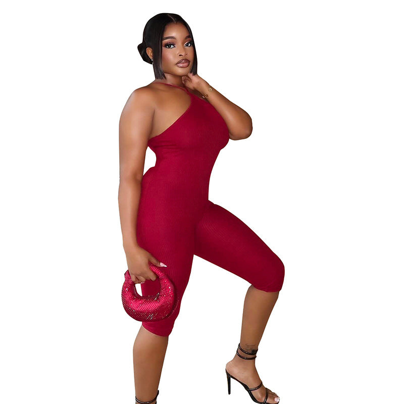 Damen Bequemer und eleganter Jumpsuit mit X-förmigem Trägerdesign Sovae