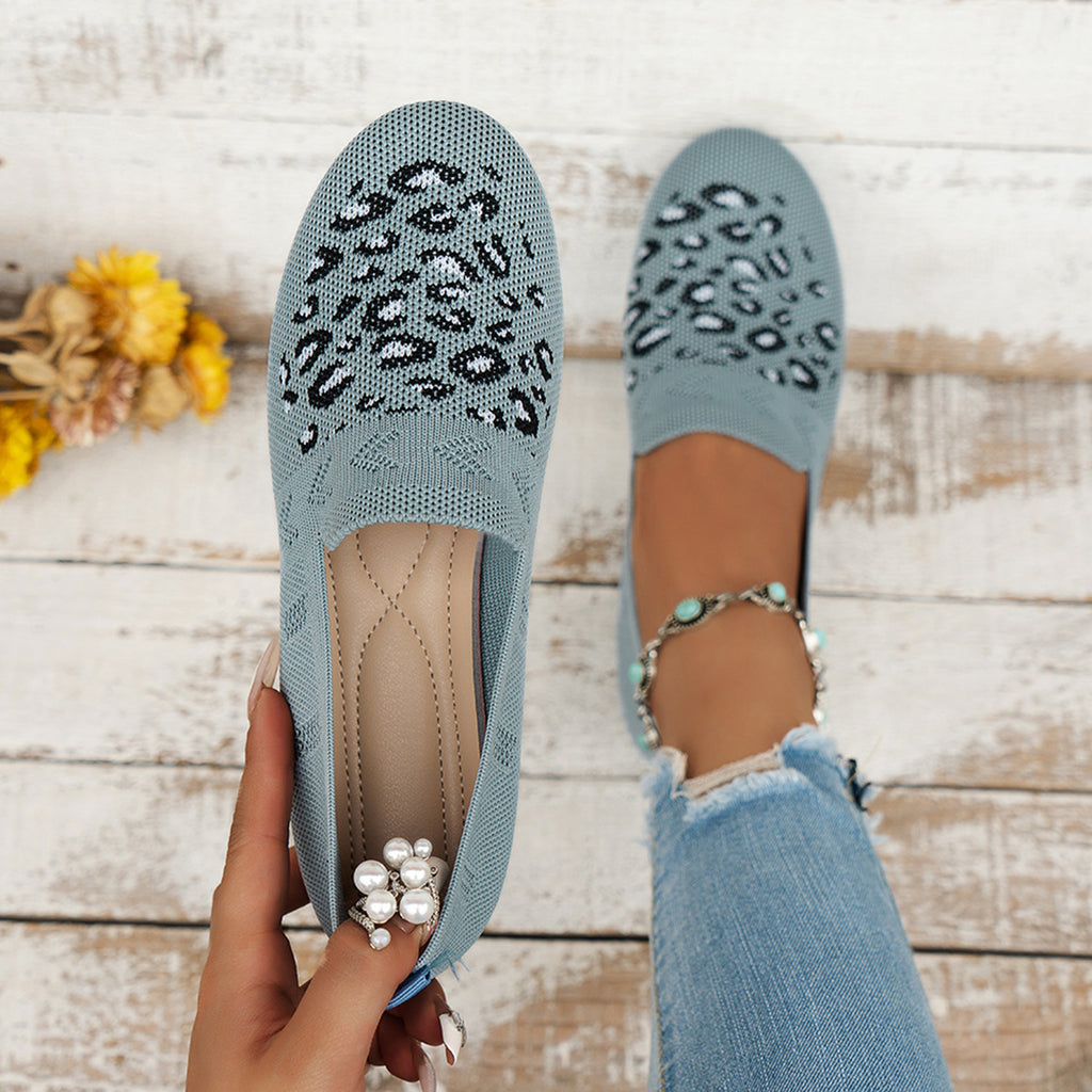 Damen Casual Slip-On Ballerinas mit modischem Leomuster Sovae