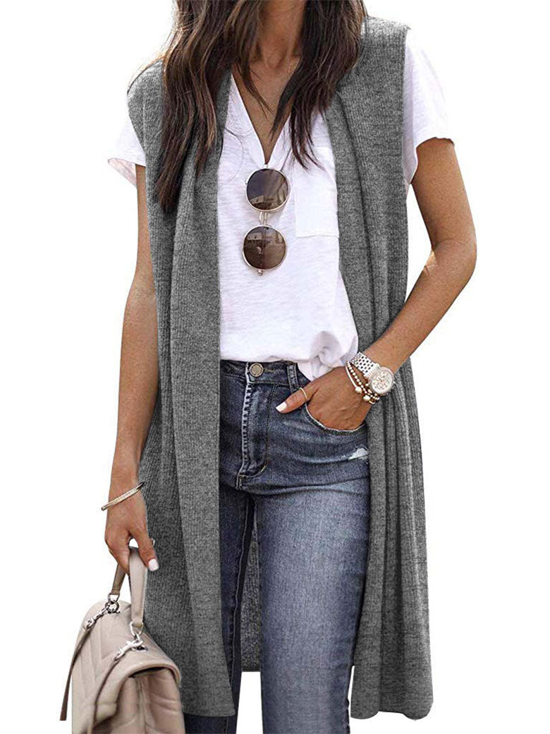 Damen Lange Strickweste Sovae