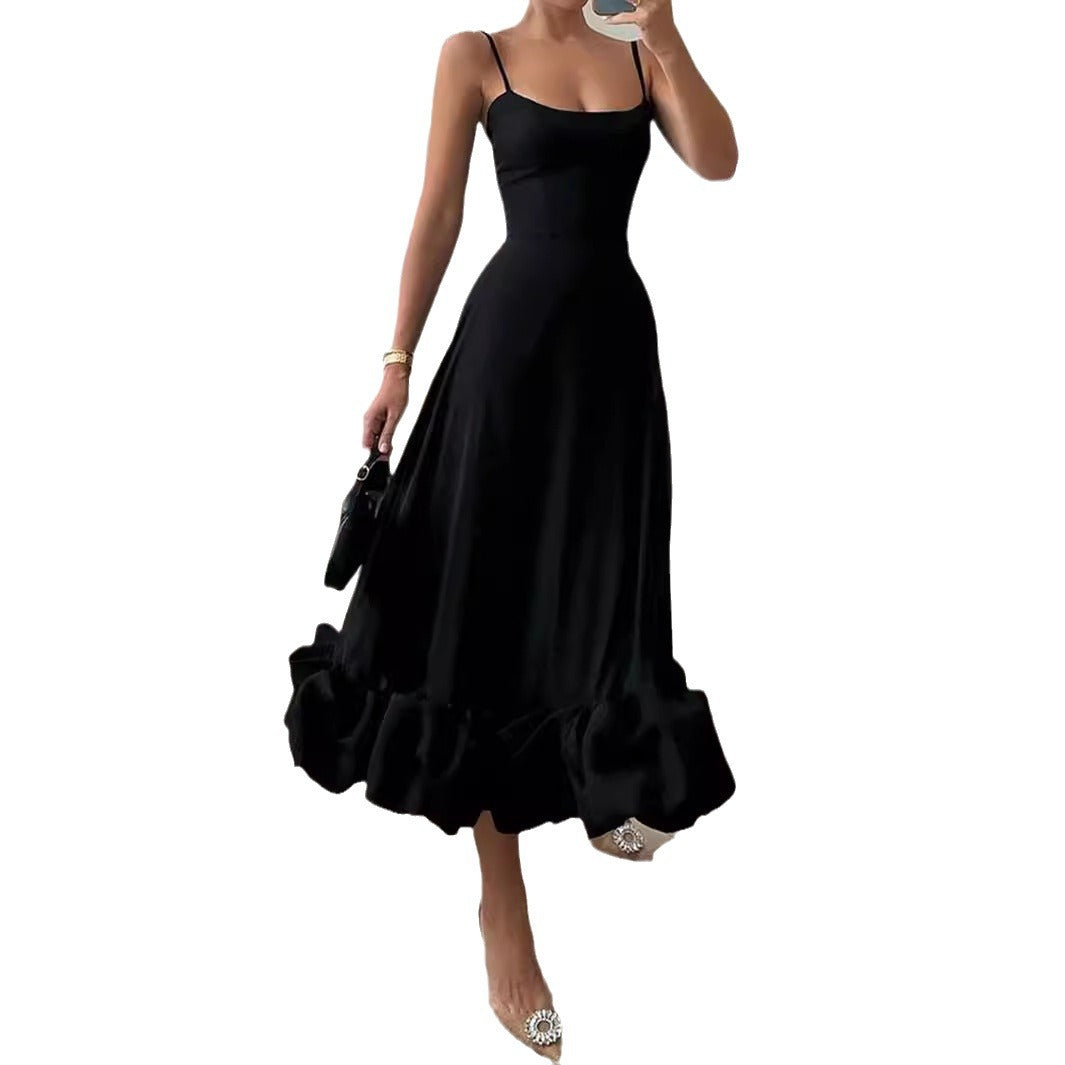 Damen Elegantes Maxikleid mit voluminösem Rüschensaum Sovae